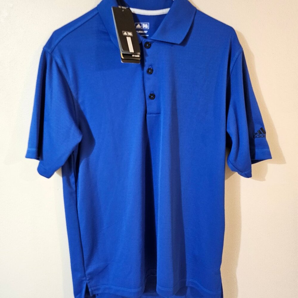 Adidas Men's Climalite Solid Blue Polo Shirt - Size Small